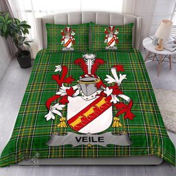 Irish Veile or Veale Coat of Arms Family Crest Ireland Bedding Set Irish National Tartan Irish County Bedding Set Duvet Covers