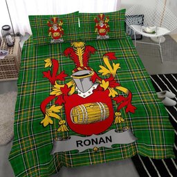 Irish Ronan or O'Ronan Coat of Arms Family Crest Ireland Bedding Set Irish National Tartan Irish County Bedding Set Duvet Covers