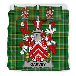 Irish Garvey or O'Garvey Coat of Arms Family Crest Ireland Bedding Set Irish National Tartan Irish County Bedding Set Duvet Covers