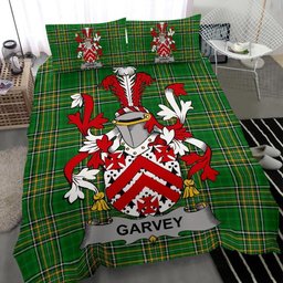 Irish Garvey or O'Garvey Coat of Arms Family Crest Ireland Bedding Set Irish National Tartan Irish County Bedding Set Duvet Covers