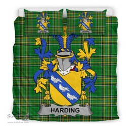 Irish Harding Coat of Arms Family Crest Ireland Bedding Set Irish National Tartan Irish County Bedding Set Duvet Covers
