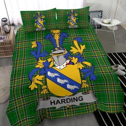 Irish Harding Coat of Arms Family Crest Ireland Bedding Set Irish National Tartan Irish County Bedding Set Duvet Covers