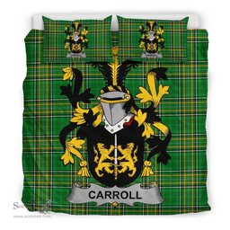 Irish Carroll or O'Carroll Coat of Arms Family Crest Ireland Bedding Set Irish National Tartan Irish County Bedding Set Duvet Covers