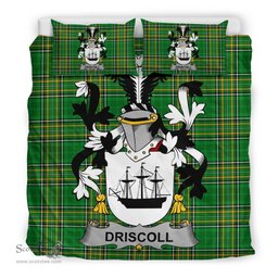 Irish Driscoll or O'Driscoll Coat of Arms Family Crest Ireland Bedding Set Irish National Tartan Irish County Bedding Set Duvet Covers