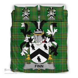 Irish Finn or O'Finn Coat of Arms Family Crest Ireland Bedding Set Irish National Tartan Irish County Bedding Set Duvet Covers
