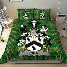 Irish Finn or O'Finn Coat of Arms Family Crest Ireland Bedding Set Irish National Tartan Irish County Bedding Set Duvet Covers