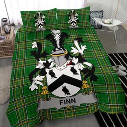 Irish Finn or O'Finn Coat of Arms Family Crest Ireland Bedding Set Irish National Tartan Irish County Bedding Set Duvet Covers