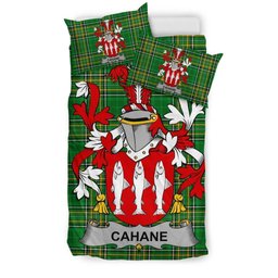 Irish Cahane or O'Cahane Coat of Arms Family Crest Ireland Bedding Set Irish National Tartan Irish County Bedding Set Duvet Covers