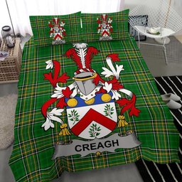 Irish Creagh Coat of Arms Family Crest Ireland Bedding Set Irish National Tartan Irish County Bedding Set Duvet Covers