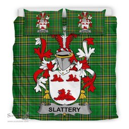 Irish Slattery or O'Slattery Coat of Arms Family Crest Ireland Bedding Set Irish National Tartan Irish County Bedding Set Duvet Covers