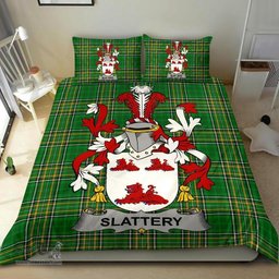 Irish Slattery or O'Slattery Coat of Arms Family Crest Ireland Bedding Set Irish National Tartan Irish County Bedding Set Duvet Covers