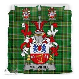 Irish Mulvihill or O'Mulvihill Coat of Arms Family Crest Ireland Bedding Set Irish National Tartan Irish County Bedding Set Duvet Covers