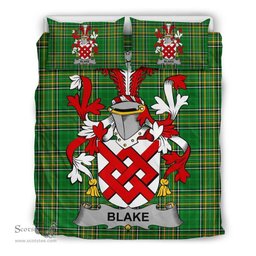Irish Blake Coat of Arms Family Crest Ireland Bedding Set Irish National Tartan Irish County Bedding Set Duvet Covers