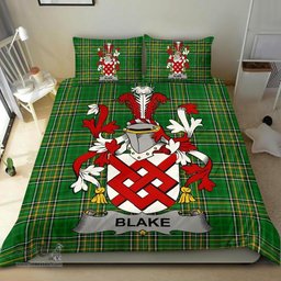 Irish Blake Coat of Arms Family Crest Ireland Bedding Set Irish National Tartan Irish County Bedding Set Duvet Covers