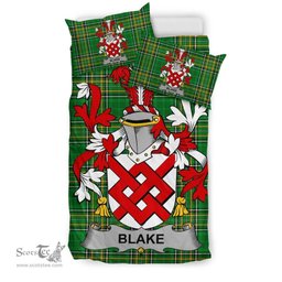 Irish Blake Coat of Arms Family Crest Ireland Bedding Set Irish National Tartan Irish County Bedding Set Duvet Covers