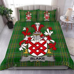 Irish Blake Coat of Arms Family Crest Ireland Bedding Set Irish National Tartan Irish County Bedding Set Duvet Covers