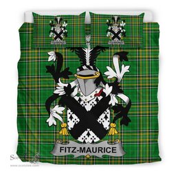 Irish Fitz-Maurice Coat of Arms Family Crest Ireland Bedding Set Irish National Tartan Irish County Bedding Set Duvet Covers