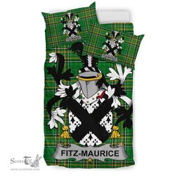 Irish Fitz-Maurice Coat of Arms Family Crest Ireland Bedding Set Irish National Tartan Irish County Bedding Set Duvet Covers