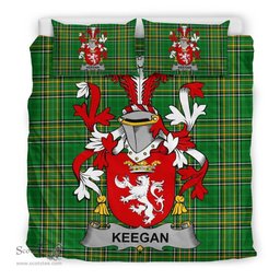 Irish Keegan or Egan Coat of Arms Family Crest Ireland Bedding Set Irish National Tartan Irish County Bedding Set Duvet Covers