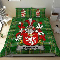 Irish Keegan or Egan Coat of Arms Family Crest Ireland Bedding Set Irish National Tartan Irish County Bedding Set Duvet Covers