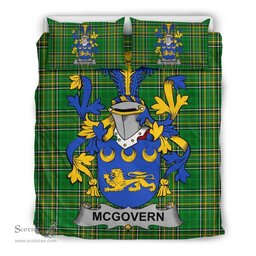Irish McGovern or McGauran Coat of Arms Family Crest Ireland Bedding Set Irish National Tartan Irish County Bedding Set Duvet Covers