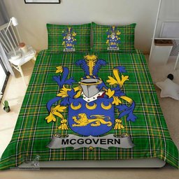 Irish McGovern or McGauran Coat of Arms Family Crest Ireland Bedding Set Irish National Tartan Irish County Bedding Set Duvet Covers
