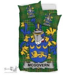 Irish McGovern or McGauran Coat of Arms Family Crest Ireland Bedding Set Irish National Tartan Irish County Bedding Set Duvet Covers