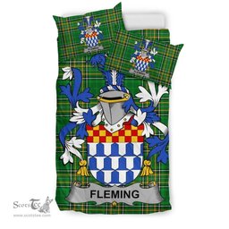 Irish Fleming Coat of Arms Family Crest Ireland Bedding Set Irish National Tartan Irish County Bedding Set Duvet Covers