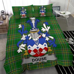 Irish Douse or Dowse Coat of Arms Family Crest Ireland Bedding Set Irish National Tartan Irish County Bedding Set Duvet Covers