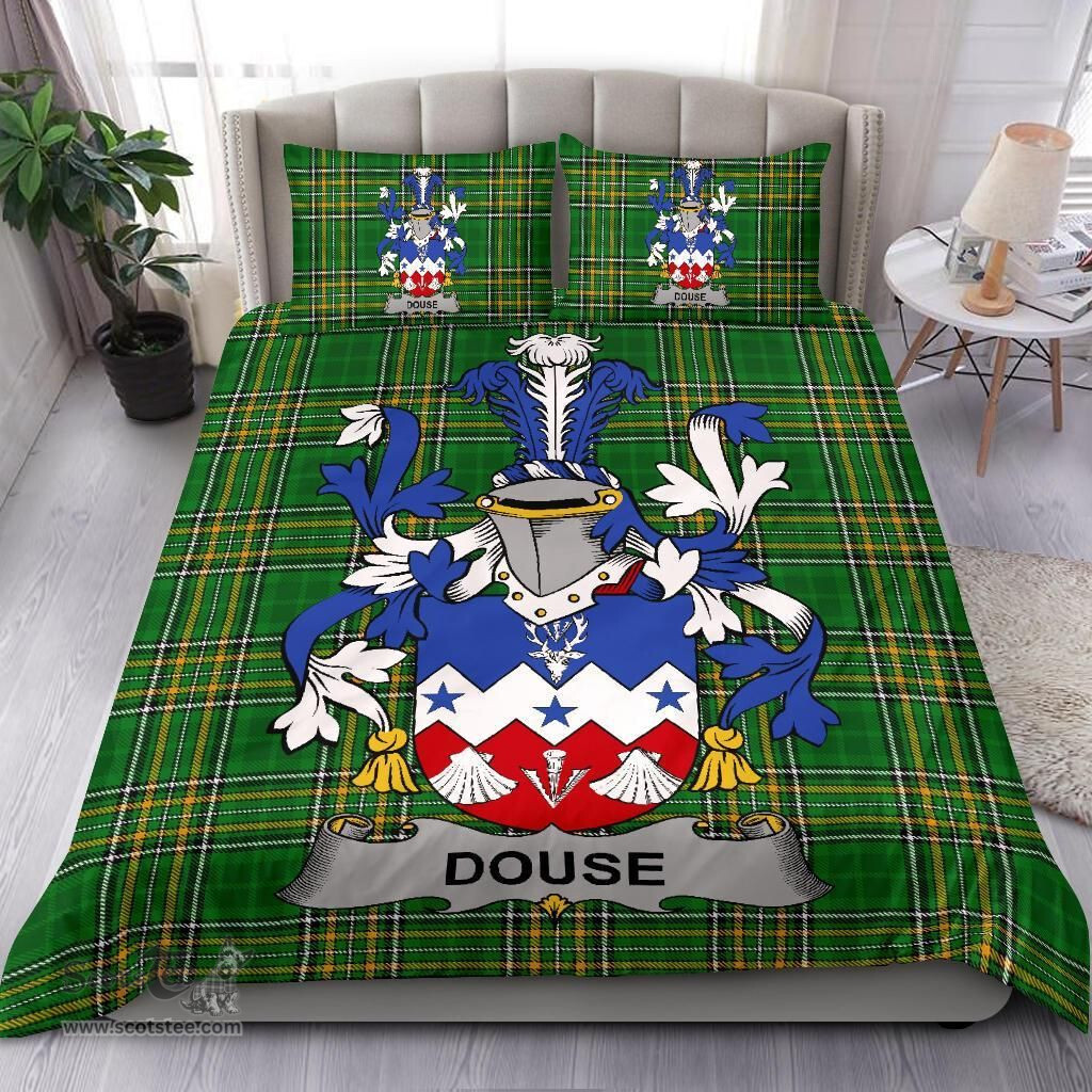 Irish Douse or Dowse Coat of Arms Family Crest Ireland Bedding Set Irish National Tartan Irish County Bedding Set Duvet Covers