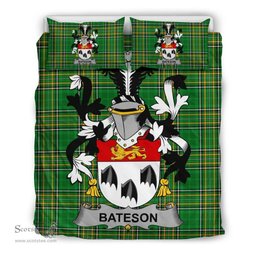 Irish Bateson Coat of Arms Family Crest Ireland Bedding Set Irish National Tartan Irish County Bedding Set Duvet Covers