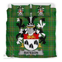 Irish Bateson Coat of Arms Family Crest Ireland Bedding Set Irish National Tartan Irish County Bedding Set Duvet Covers