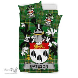 Irish Bateson Coat of Arms Family Crest Ireland Bedding Set Irish National Tartan Irish County Bedding Set Duvet Covers
