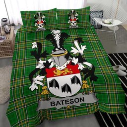 Irish Bateson Coat of Arms Family Crest Ireland Bedding Set Irish National Tartan Irish County Bedding Set Duvet Covers