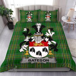 Irish Bateson Coat of Arms Family Crest Ireland Bedding Set Irish National Tartan Irish County Bedding Set Duvet Covers