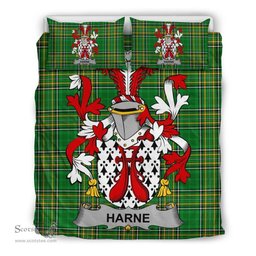 Irish Harne Coat of Arms Family Crest Ireland Bedding Set Irish National Tartan Irish County Bedding Set Duvet Covers