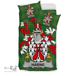 Irish Harne Coat of Arms Family Crest Ireland Bedding Set Irish National Tartan Irish County Bedding Set Duvet Covers