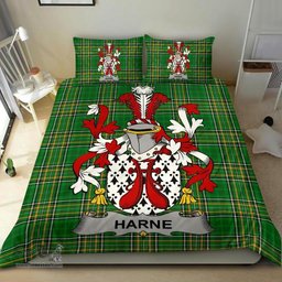 Irish Harne Coat of Arms Family Crest Ireland Bedding Set Irish National Tartan Irish County Bedding Set Duvet Covers
