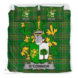 Irish Connor or O'Connor (Sligo) Coat of Arms Family Crest Ireland Bedding Set Irish National Tartan Irish County Bedding Set Duvet Covers