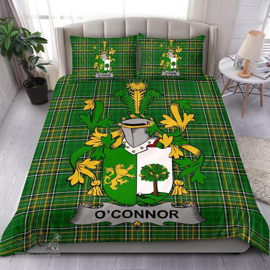 Irish Connor or O'Connor (Sligo) Coat of Arms Family Crest Ireland Bedding Set Irish National Tartan Irish County Bedding Set Duvet Covers