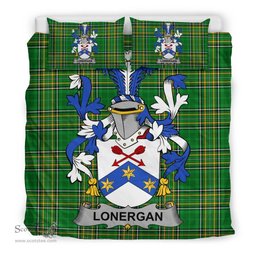 Irish Lonergan or O'Lonergan Coat of Arms Family Crest Ireland Bedding Set Irish National Tartan Irish County Bedding Set Duvet Covers