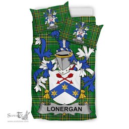 Irish Lonergan or O'Lonergan Coat of Arms Family Crest Ireland Bedding Set Irish National Tartan Irish County Bedding Set Duvet Covers