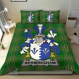 Irish Bermingham Coat of Arms Family Crest Ireland Bedding Set Irish National Tartan Irish County Bedding Set Duvet Covers