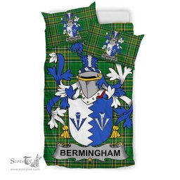 Irish Bermingham Coat of Arms Family Crest Ireland Bedding Set Irish National Tartan Irish County Bedding Set Duvet Covers