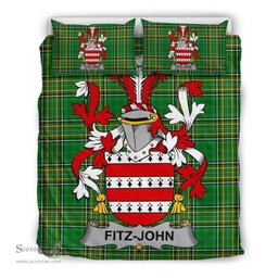 Irish Fitz-John Coat of Arms Family Crest Ireland Bedding Set Irish National Tartan Irish County Bedding Set Duvet Covers