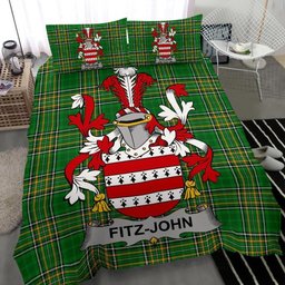 Irish Fitz-John Coat of Arms Family Crest Ireland Bedding Set Irish National Tartan Irish County Bedding Set Duvet Covers