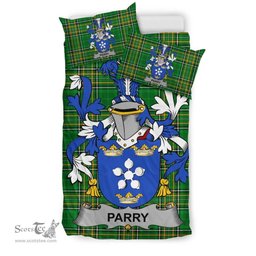 Irish Parry Coat of Arms Family Crest Ireland Bedding Set Irish National Tartan Irish County Bedding Set Duvet Covers