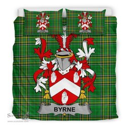 Irish Byrne or O'Byrne Coat of Arms Family Crest Ireland Bedding Set Irish National Tartan Irish County Bedding Set Duvet Covers