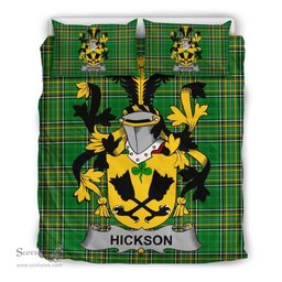 Irish Hickson Coat of Arms Family Crest Ireland Bedding Set Irish National Tartan Irish County Bedding Set Duvet Covers