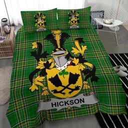 Irish Hickson Coat of Arms Family Crest Ireland Bedding Set Irish National Tartan Irish County Bedding Set Duvet Covers